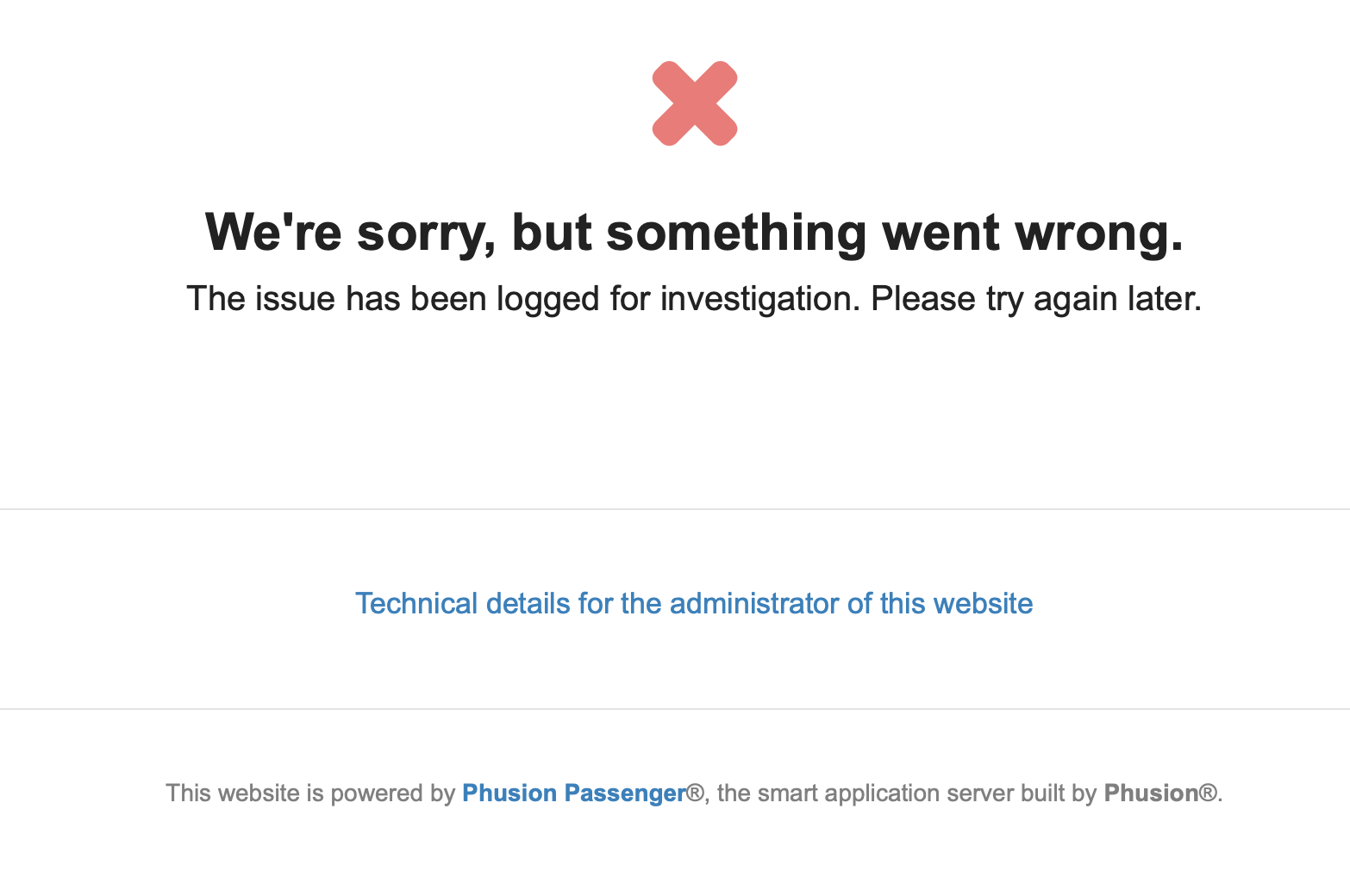 passenger error page view